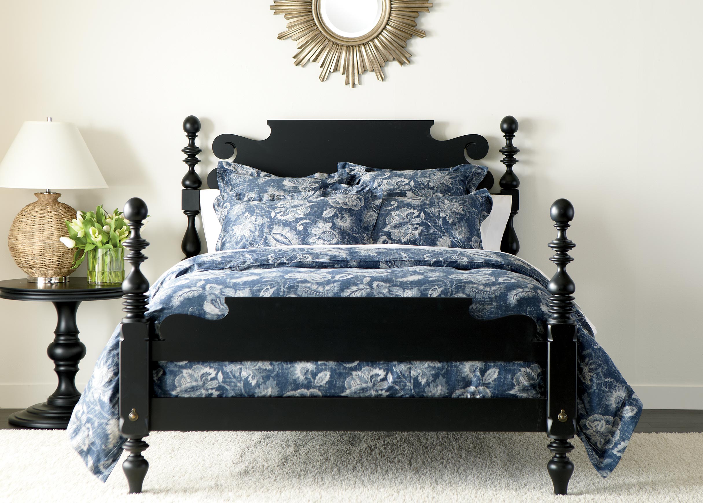 Monikka Blue Floral Duvet Cover and Shams DUVET COVERS Ethan Allen