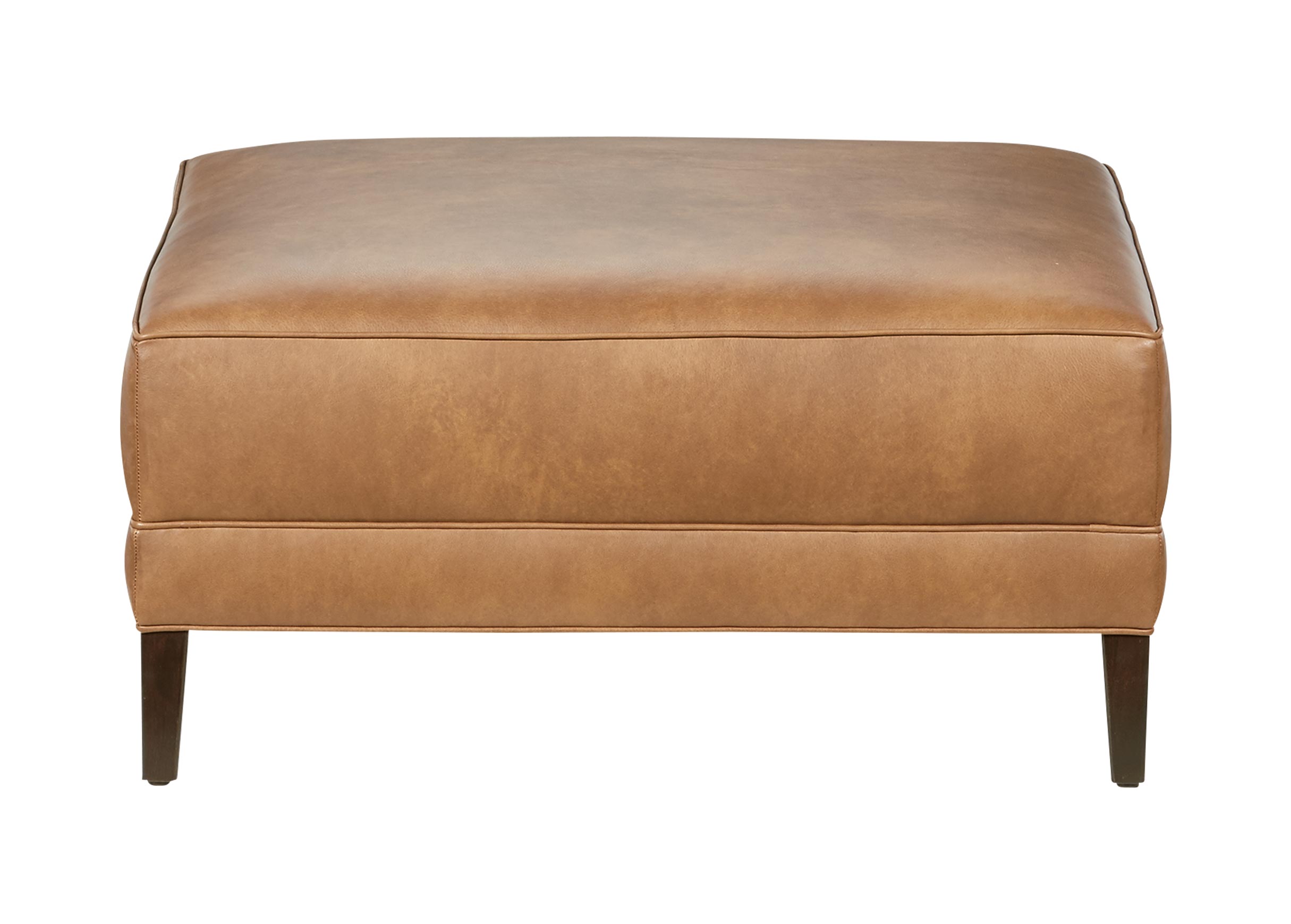 Nassau Leather Square Ottoman Ethan Allen