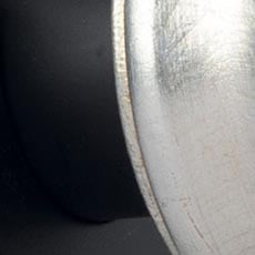 Black with Silver Finial swatch Drapery Hardware Set with Metallic Stacked End Cap Finial