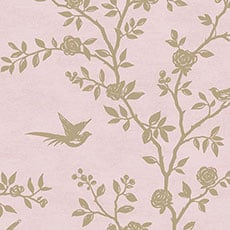 Pink/Gold swatch Lenora Floral Wallpaper