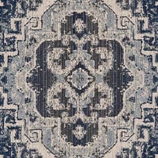 Kenji Indigo (90388): global chenille pattern swatch Kenji Parchment Fabric