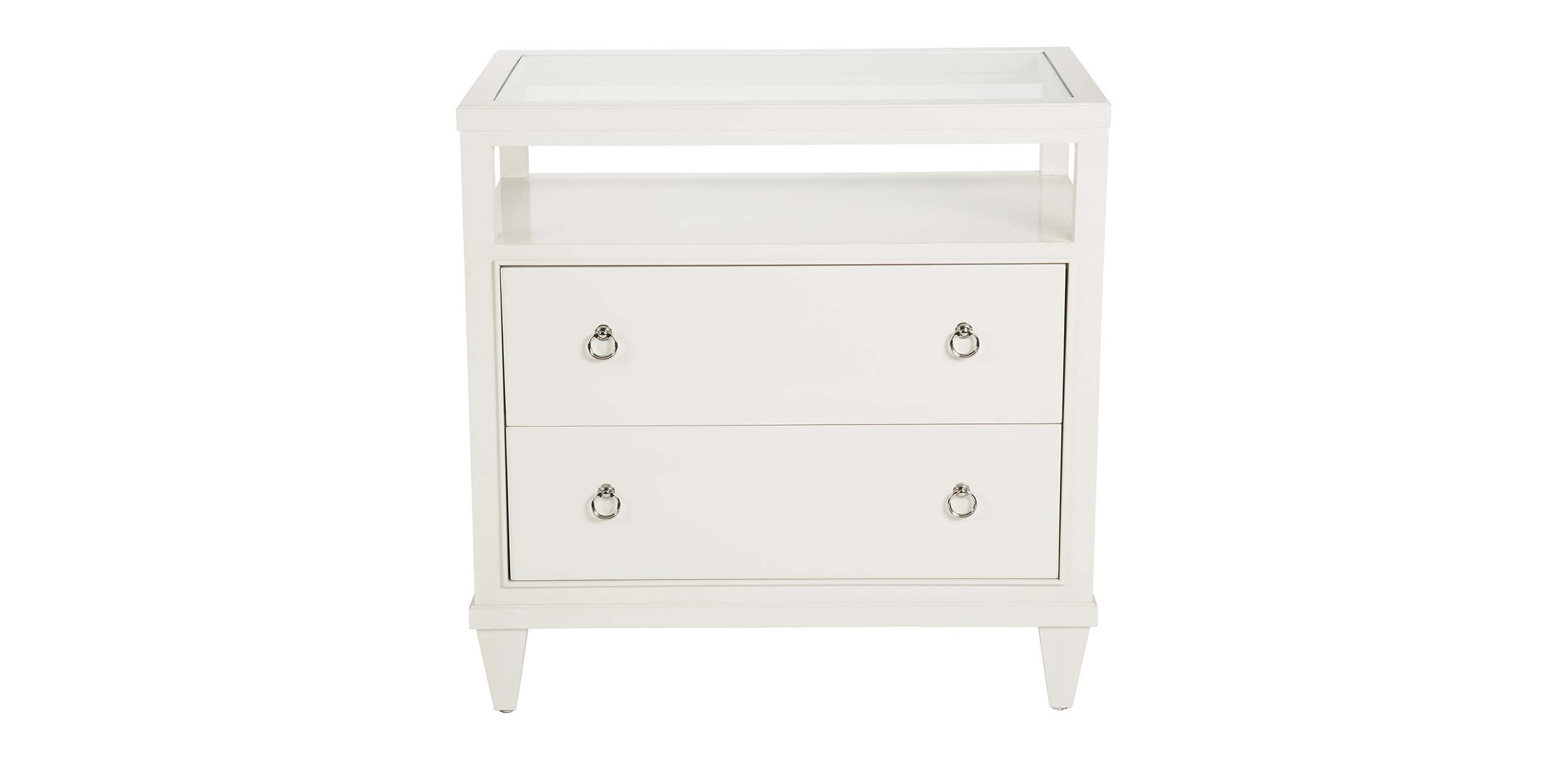 Heston GlassTop Night Table Ethan Allen GlassTop Night Tables Ethan Allen