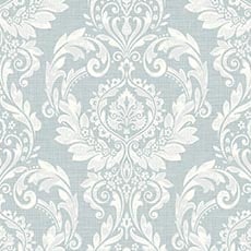 Blue swatch Bettina Damask Wallpaper