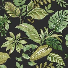Black/Green swatch Greenhouse Floral Wallpaper