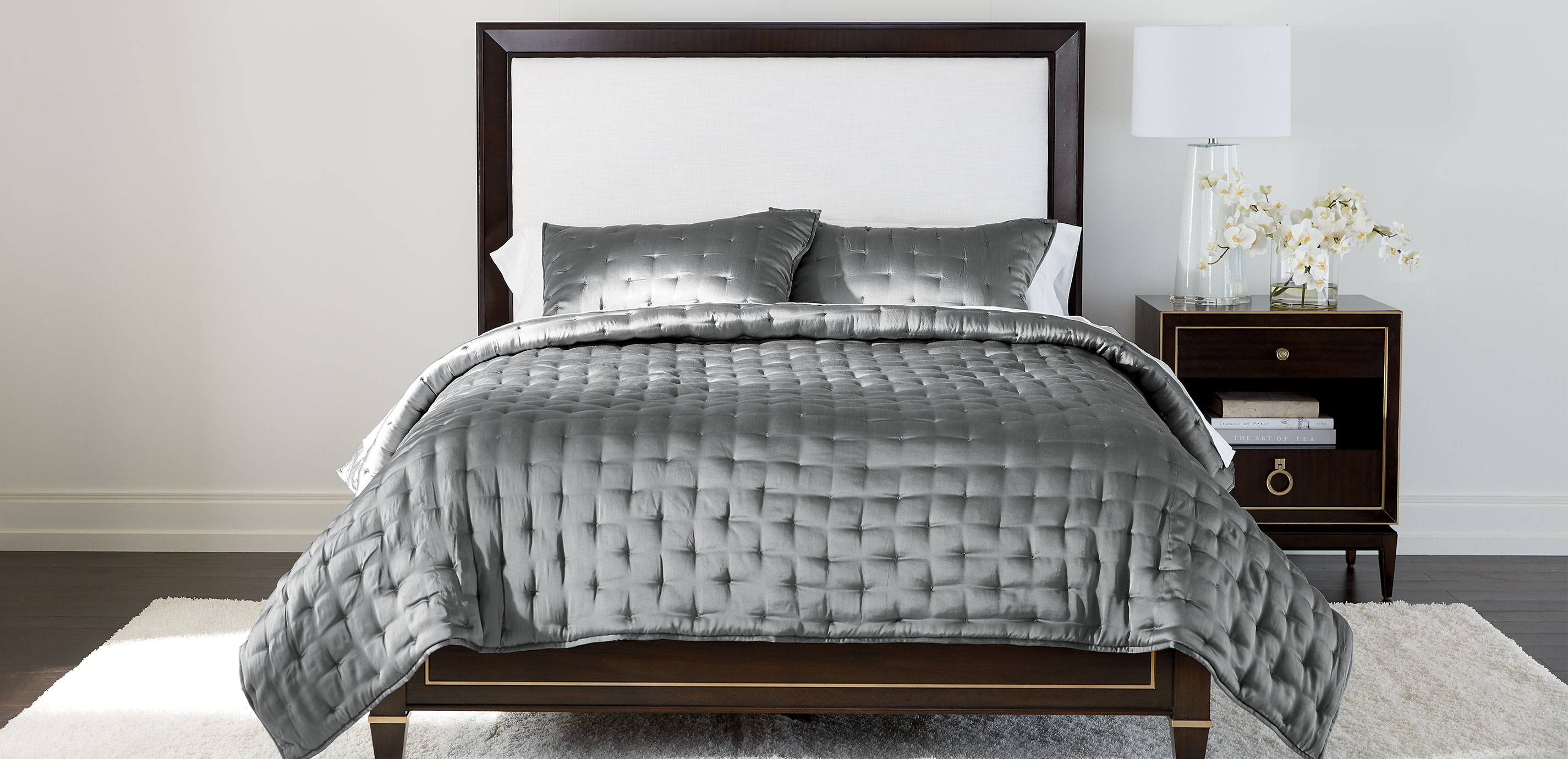 Washed Eucalyptus Silk Coverlet And Shams Bedding Ethan Allen