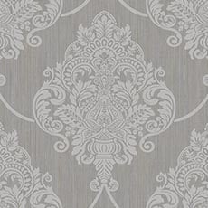 Gray swatch Dillon Damask Wallpaper