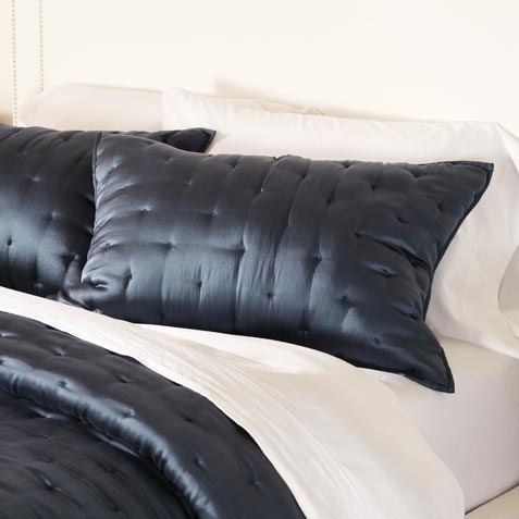 Washed Silk Sham, Navy Product Thumbnail Washed Silk Sham, Navy Product Thumbnail