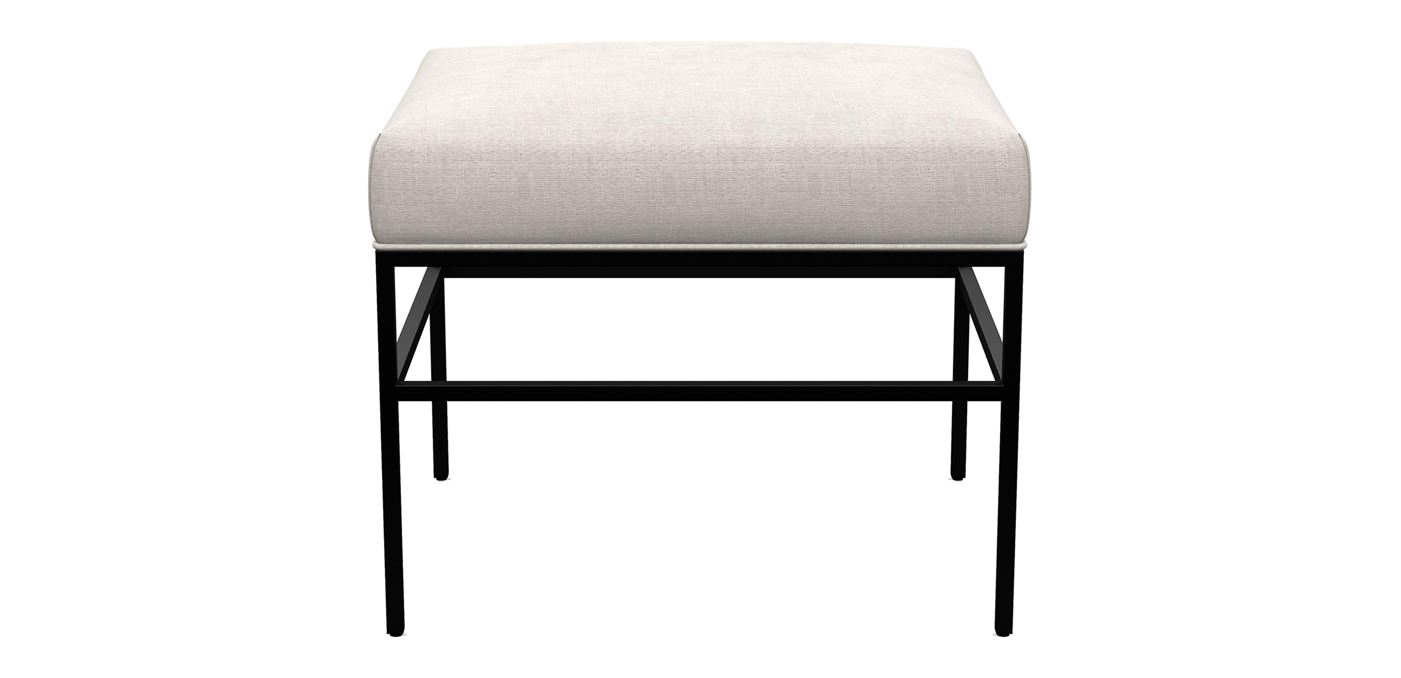 Ferri Upholstered Ottoman with Metal Legs Ethan Allen Ottomans