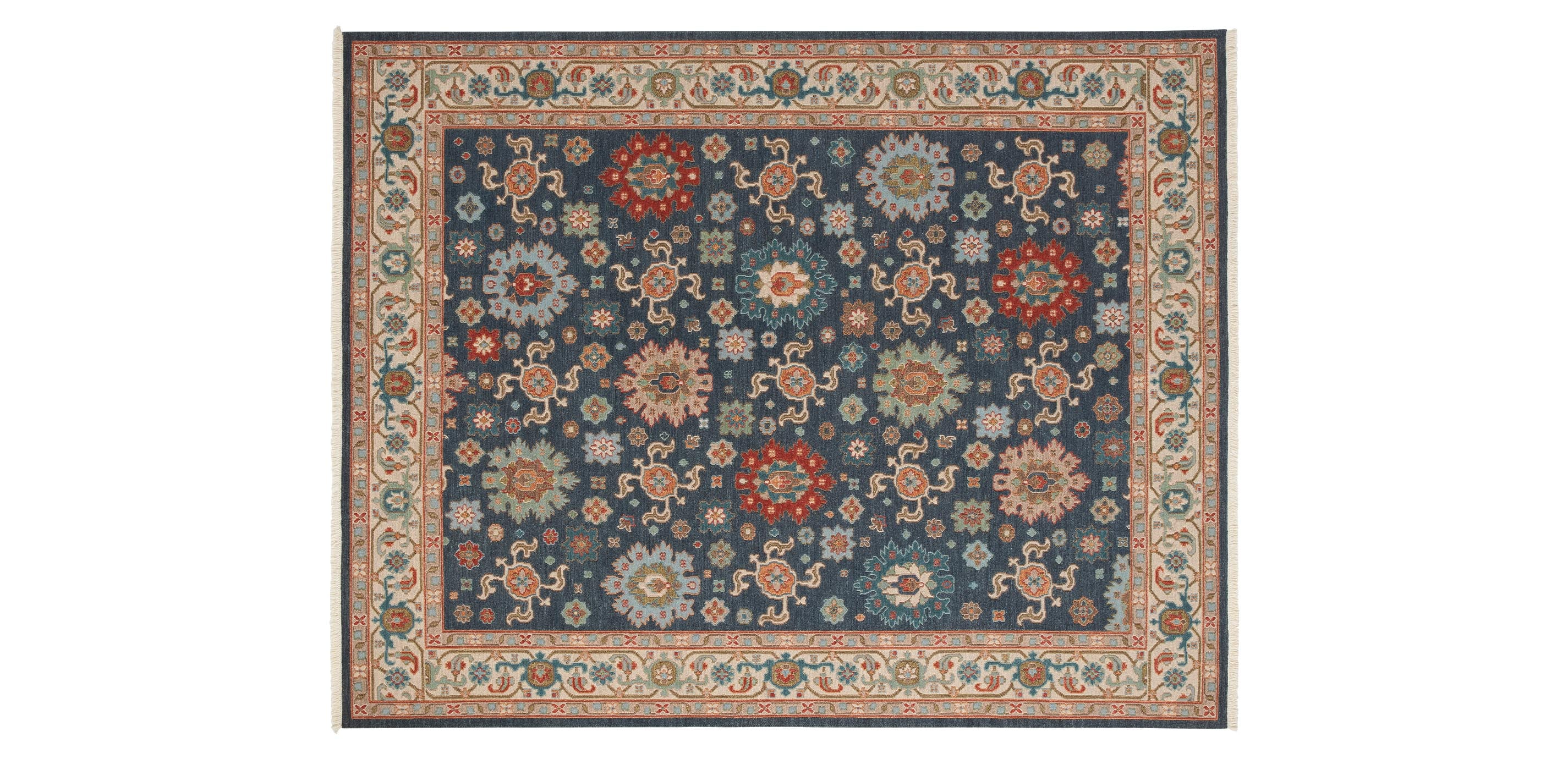 Serapi Soumak Rug—Area Rug in Blue, Red, and Cream | Ethan Allen