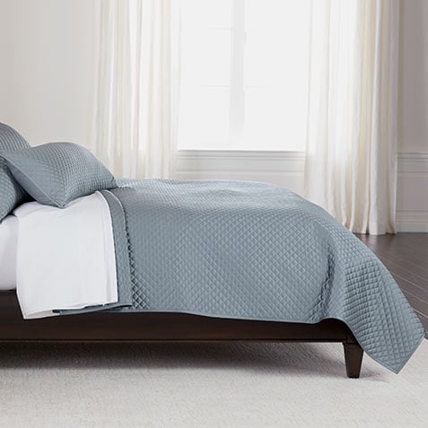 Salena Quilted Coverlet, Mist Blue Product Thumbnail