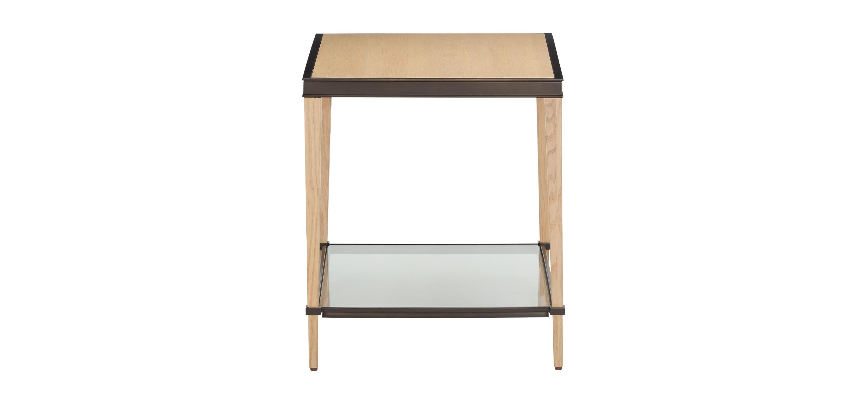 Nadia End Table wth Lower Tempered Glass Shelf | Ethan Allen