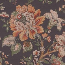 Georgina Charcoal (44854): large scale printed Jacobean Floral swatch Georgina Antique Fabric