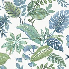 Green/Blue swatch Greenhouse Floral Wallpaper