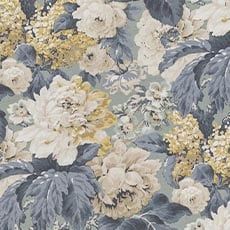 Duchess Chambray (59682): traditional printed Floral, Botanical swatch Duchess Sage Fabric