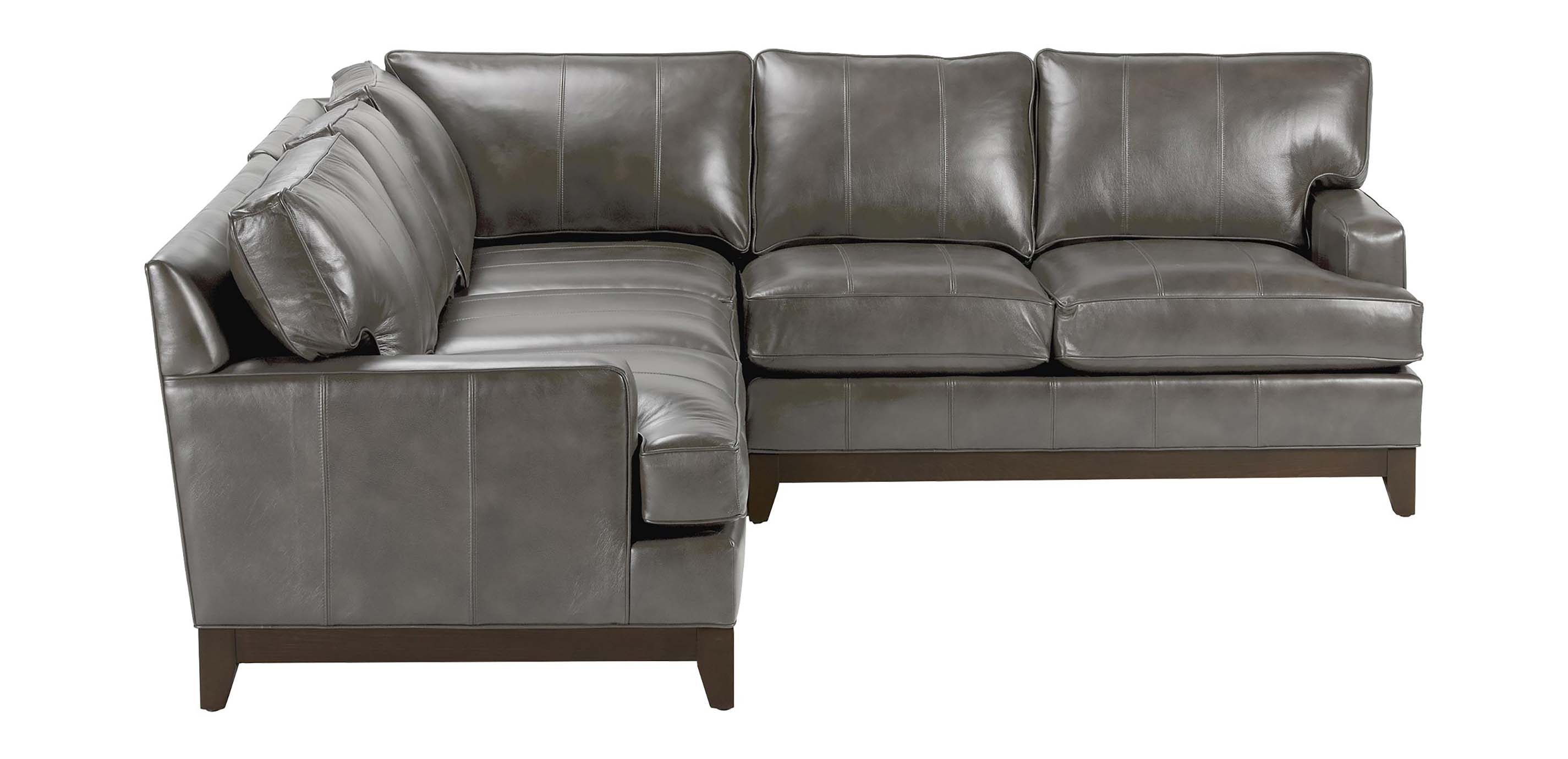 Arcata Three Piece Leather Sectional, Quick Ship Sectionals Ethan Allen