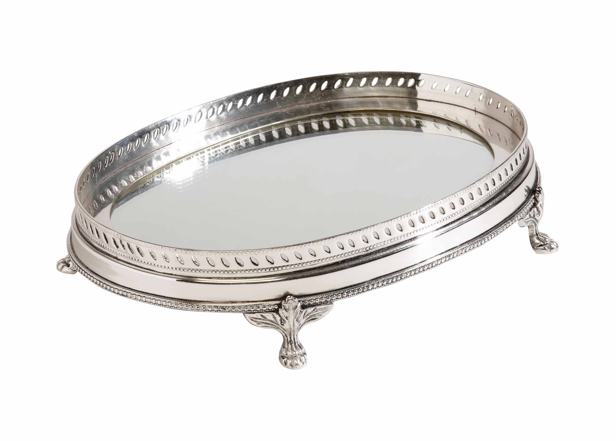 Oval Mirrored Tray Trays Ethan Allen Oval Mirrored Silver Tray