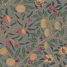 Green/Gray swatch Fruiting Tree Wallpaper