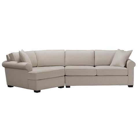 Spencer Roll-Arm Two-Piece Sectional with Square Cuddle Chaise