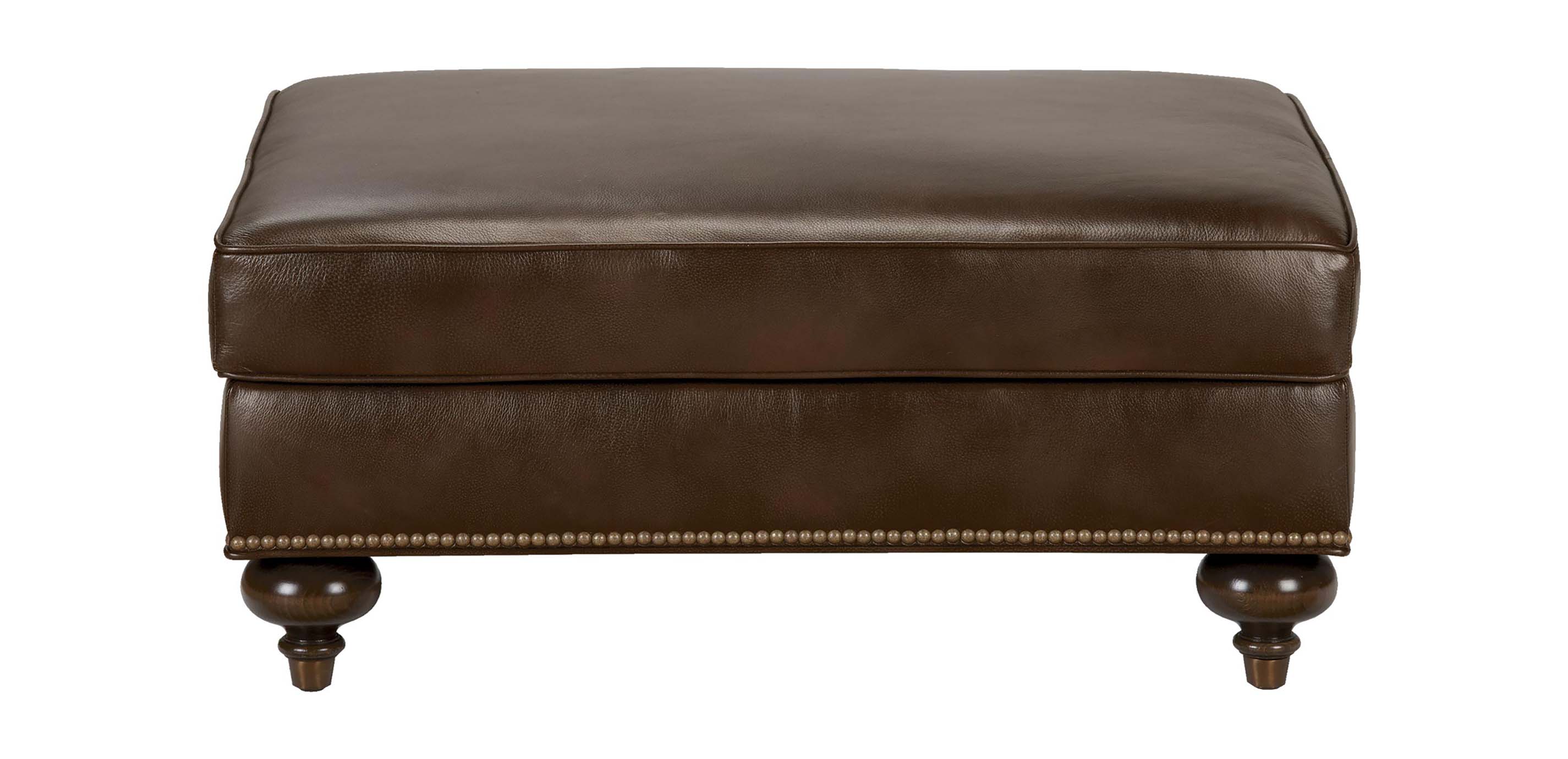 Mansfield Leather Ottoman Ottomans & Benches Ethan Allen
