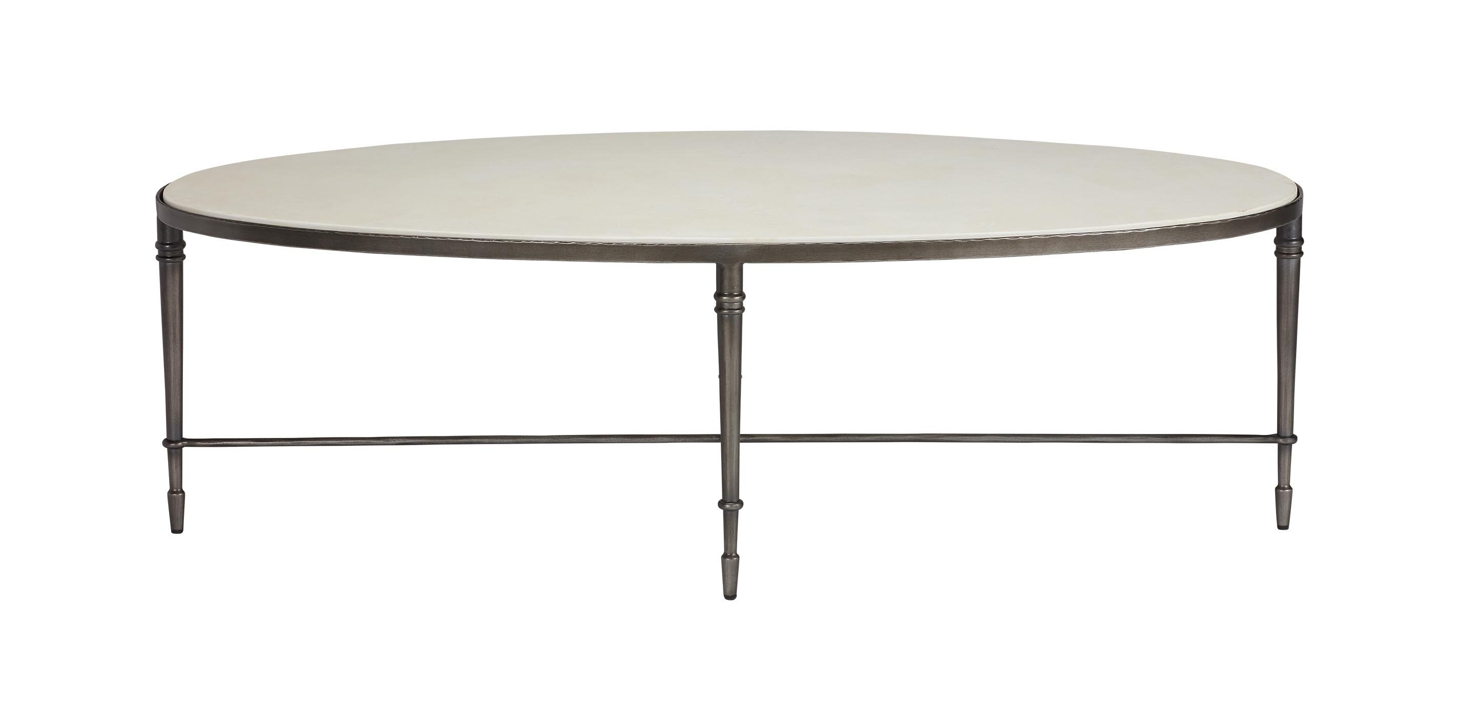 Valeria Stone-Top Oval Coffee Table