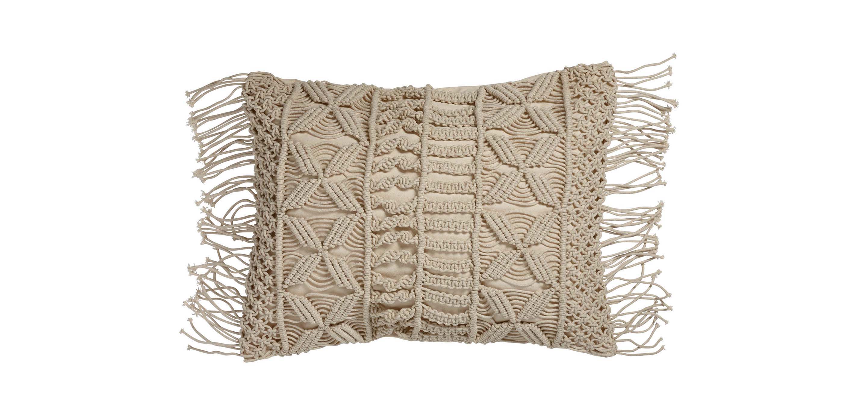 Macramé Fringed Pillow Pillows