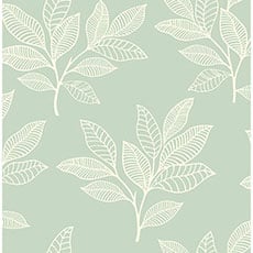 Green/White swatch Audrey Floral Wallpaper