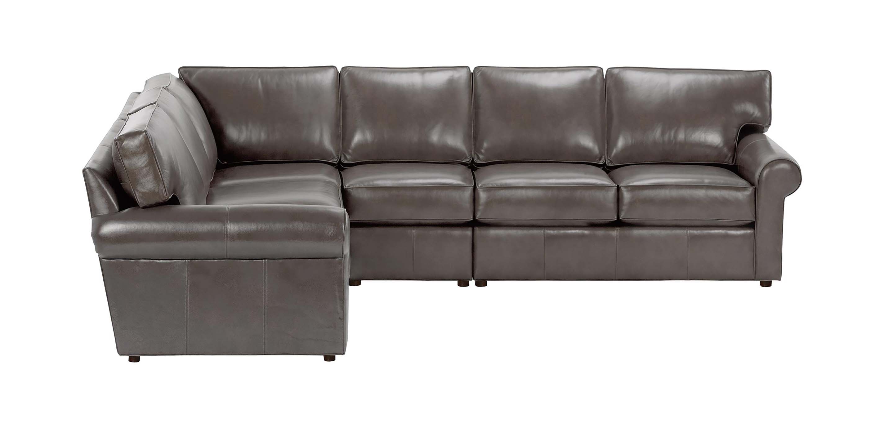 Retreat RollArm Large Leather Sectional, Quick Ship Ethan Allen