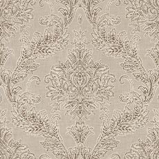 Emilia Charcoal (74154): traditional woven paisley damask swatch Emilia Taupe Fabric