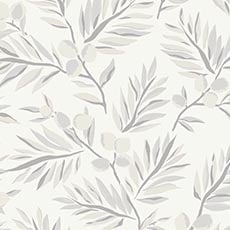 White swatch Vidalia Floral Wallpaper