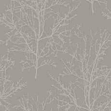 Silver swatch Glass Bead Branches Wallpaper