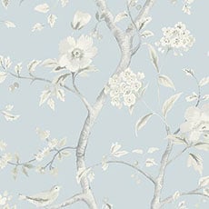 Blue/Gray swatch Jasmine Floral Wallpaper