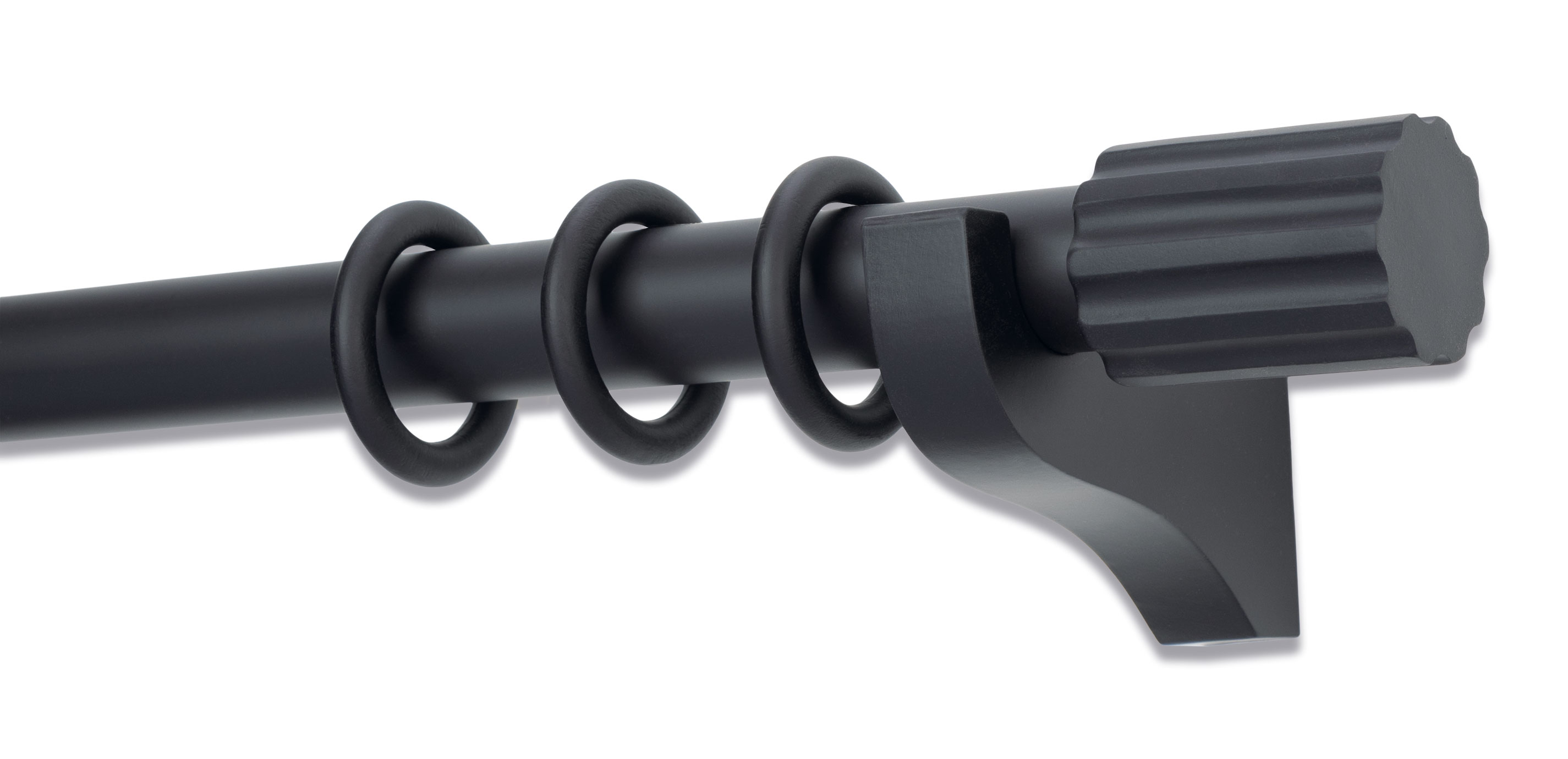 Painted Wood Drapery Hardware Set with Ribbed Cylinder Ethan Allen