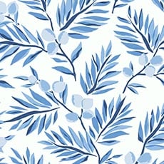 Blue swatch Vidalia Floral Wallpaper