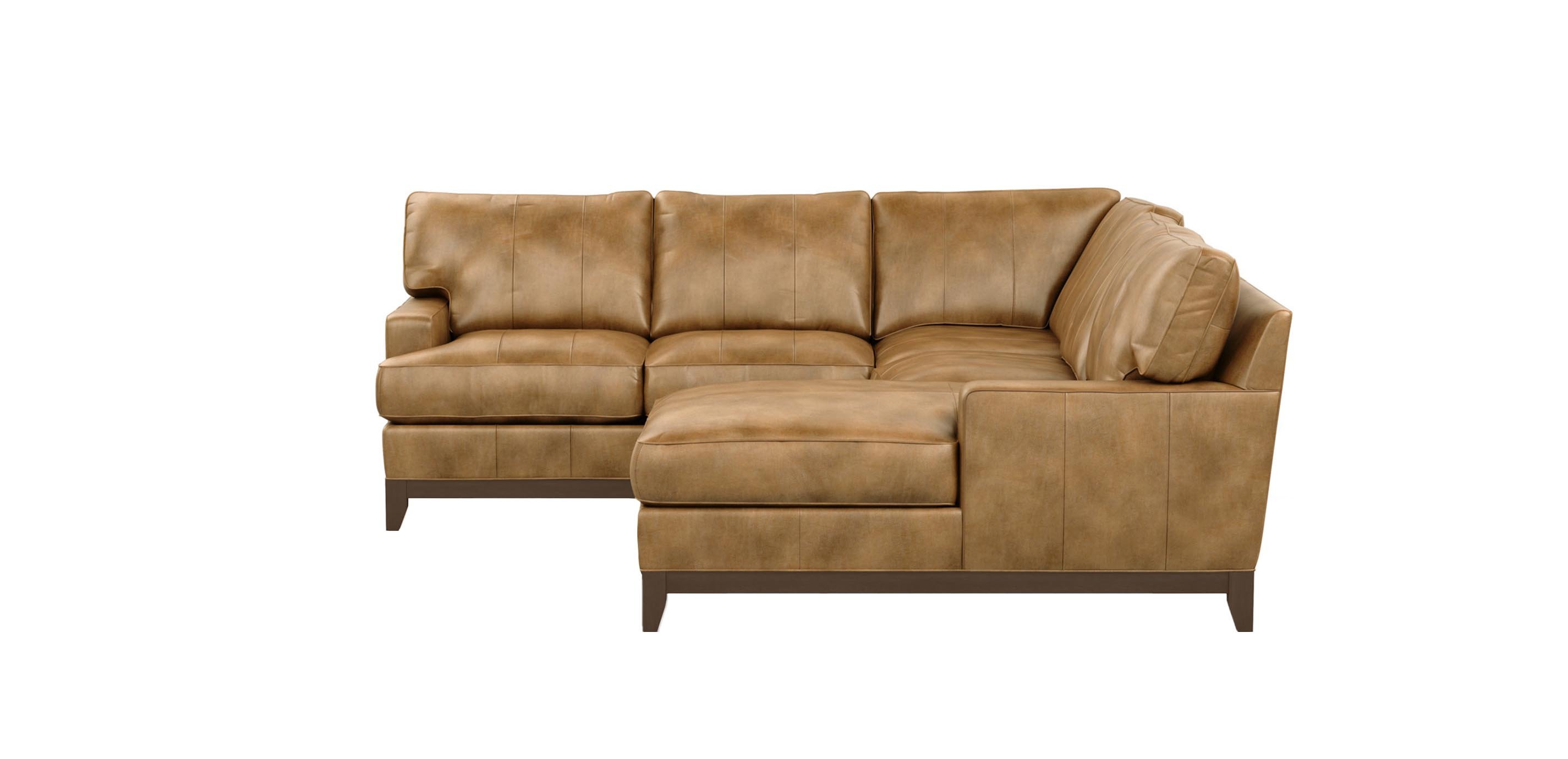 Arcata Four-Piece Leather Sectional with Chaise, image size:2850x1380