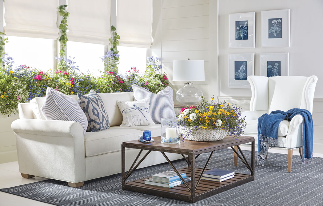 Floral Coastal Living Room | Living Room Designs | Ethan Allen Canada