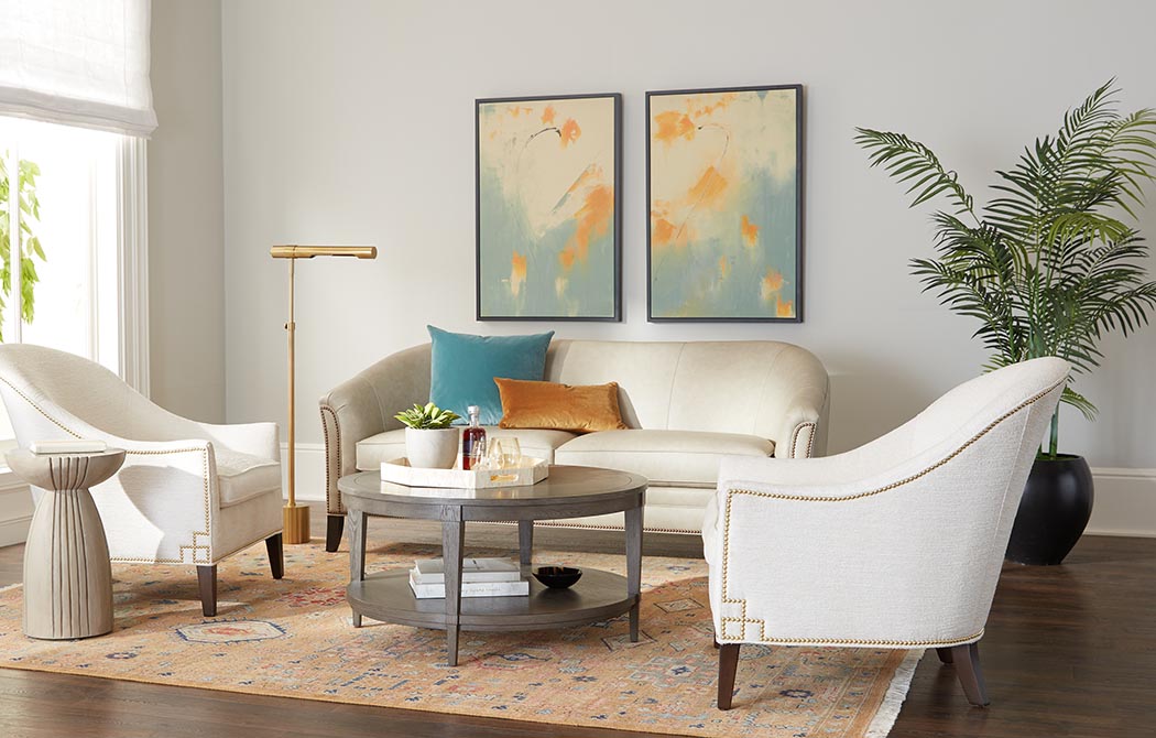Corner gallery sitting room living room d cor ethan allen canada
