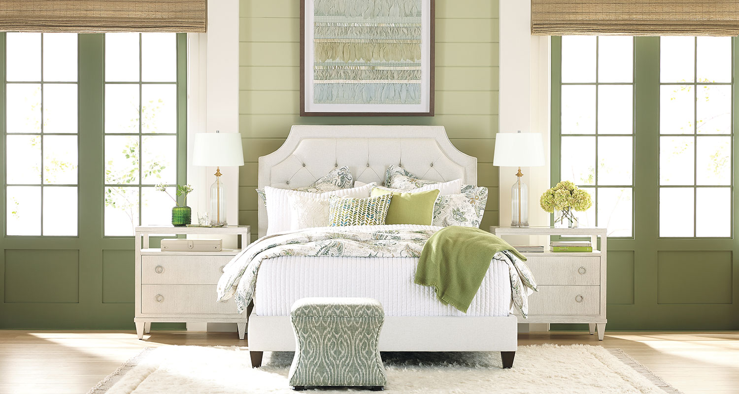 Tufted treasure green custom bedroom ethan allen canada