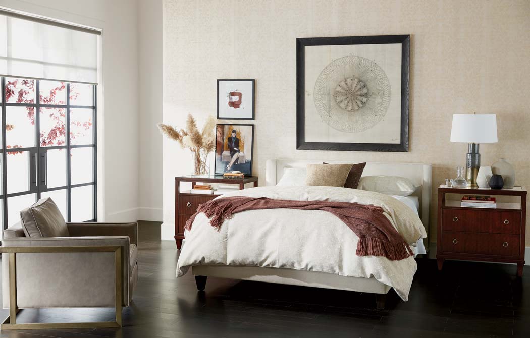 Neutral Bedroom with Pops of Plum Main Image