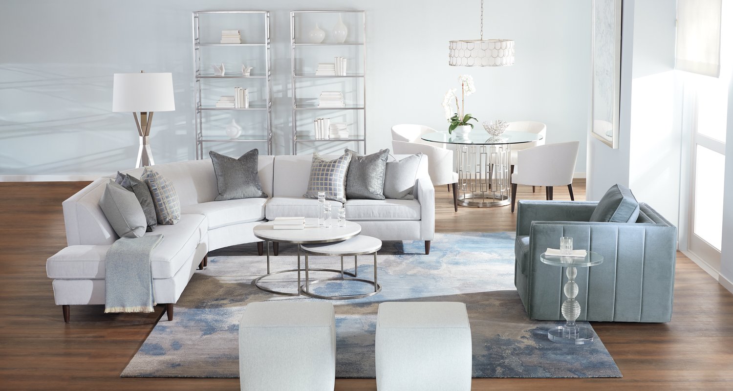 Sky Blue Studio Apartment Living Room Main Image