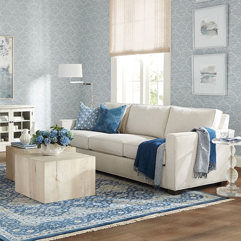 Blue-and-White Delight Living Room Tile