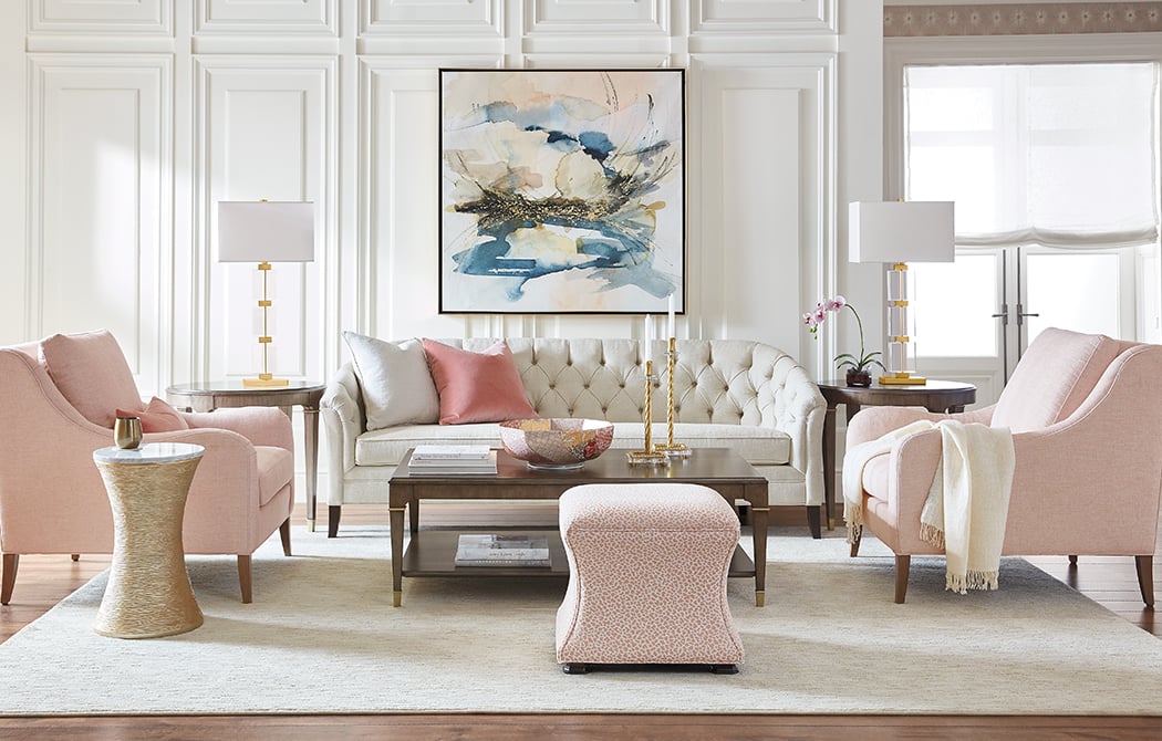 Pink Living Room Décor Ethan Allen