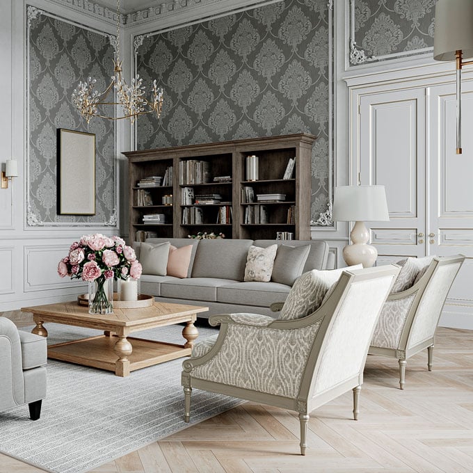 Classically Influenced Living Room Tile