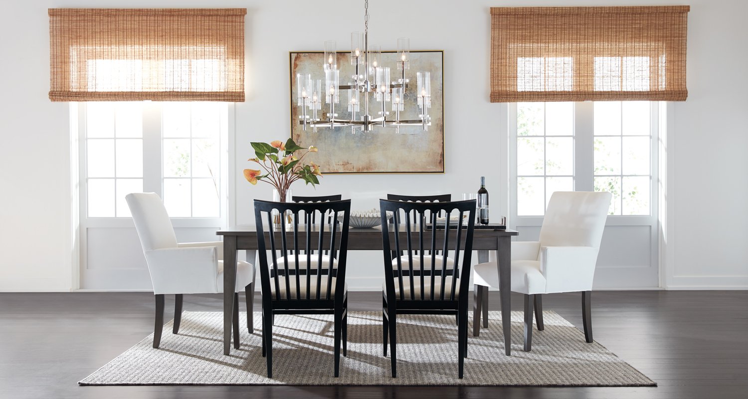 Timeless Angles Black and White Dining Room Main Image