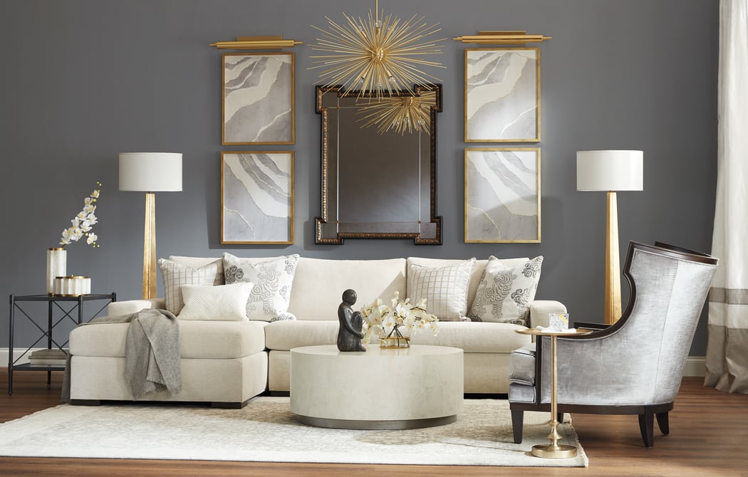 Stormy & Sophisticated Living Room—Gray Living Room | Ethan Allen