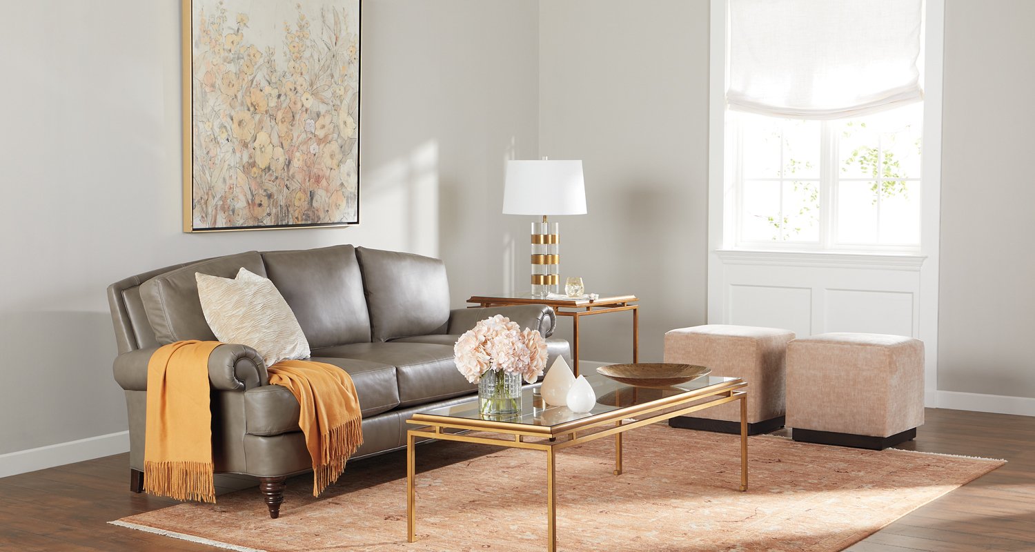 Gold Around the Edges Leather Living Room Main Image
