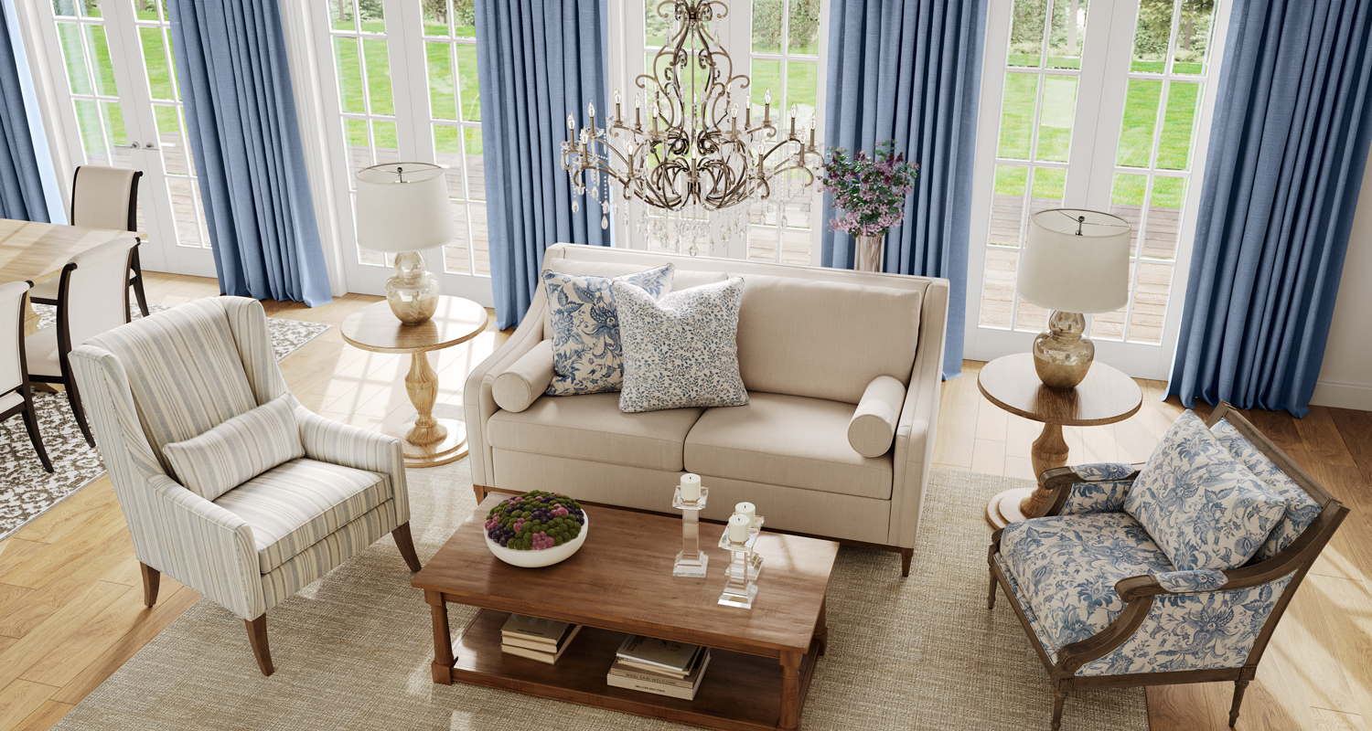 One-of-a-Kind Comforts Living Room Main Image
