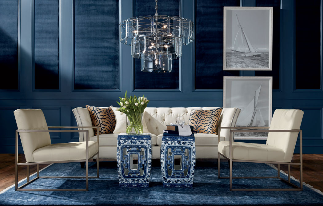 Rhapsody in Blue Living Room | Ethan Allen