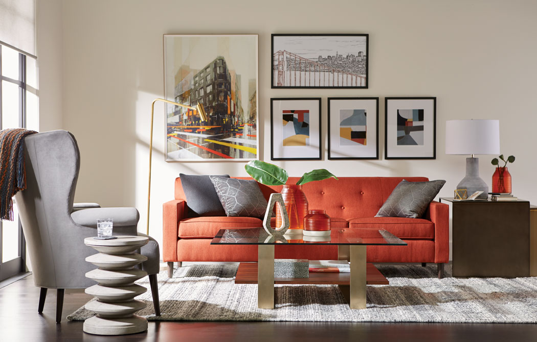 Gray And Orange Living Room Ethan Allen Ethan Allen