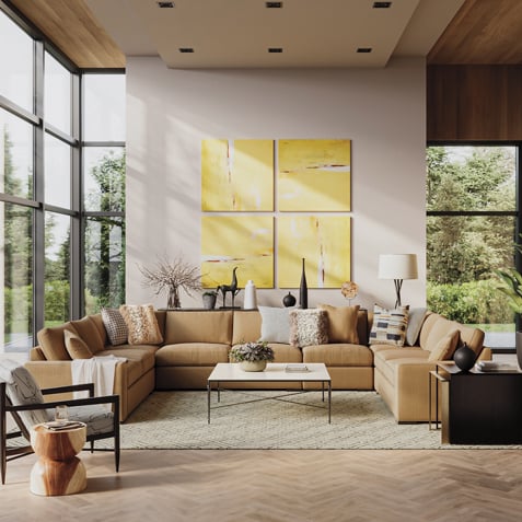 Cozy & Contemporary Living Room Tile