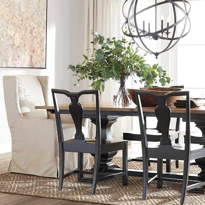 neutral rustic dining room